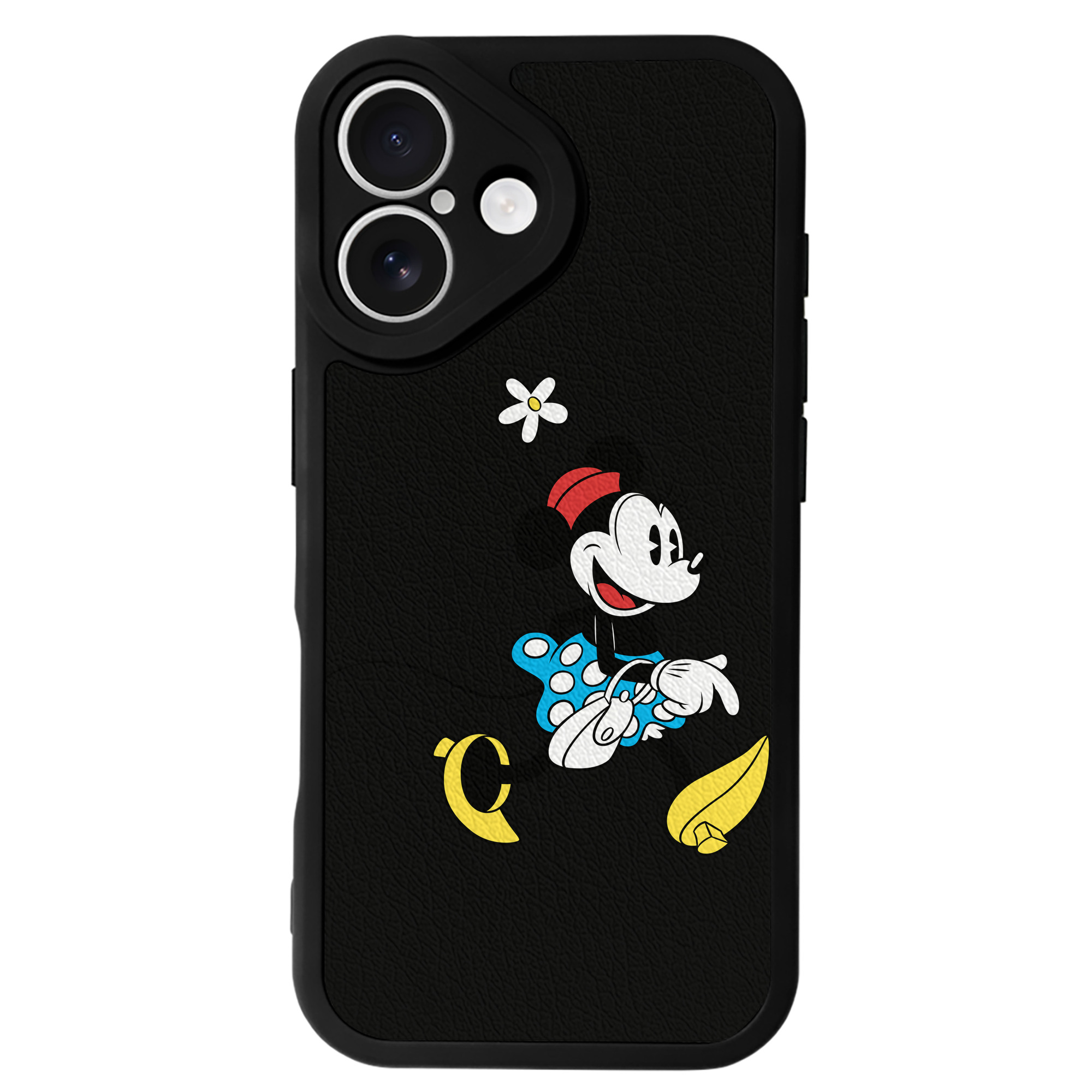 （画像用） ミッキーマウス Mickey Mouse 【iPhone 16シリーズ対応】シリコンスマホケース（レザー調） 材質：シリコン